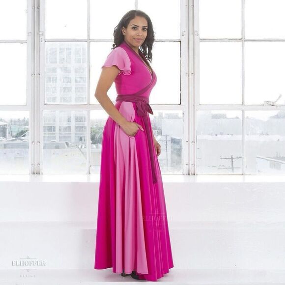 Elhoffer Design Bright Pink Brightest Witch Maxi Dress Size M - Picture 1 of 12
